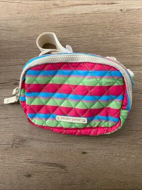 Heart Love Quilted Waist Bag - Pink, Green & Blue